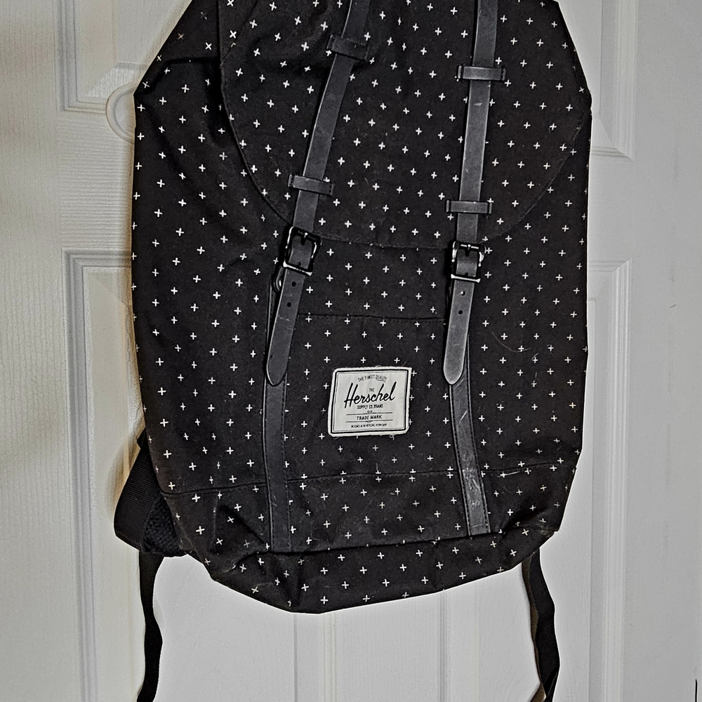 Herschel Supply Company Black Cross Pattern Backpack